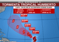 Se forma la tormenta tropical Humberto en el Atlántico