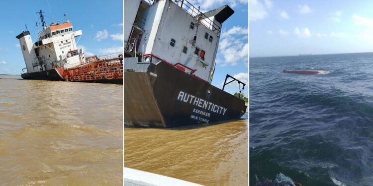 Se hundió en canal del río Orinoco un buque tanquero proveniente de Colombia