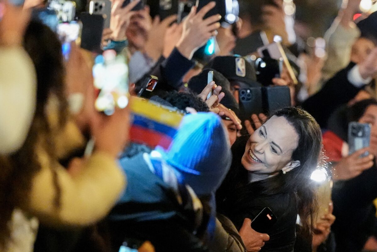 Las imágenes de la primera aparición pública de María Corina Machado en Oslo